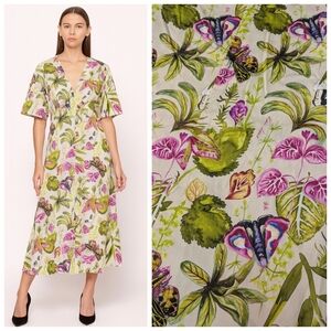 Colorful Katrin Leblond Floral Midi Dress NWT